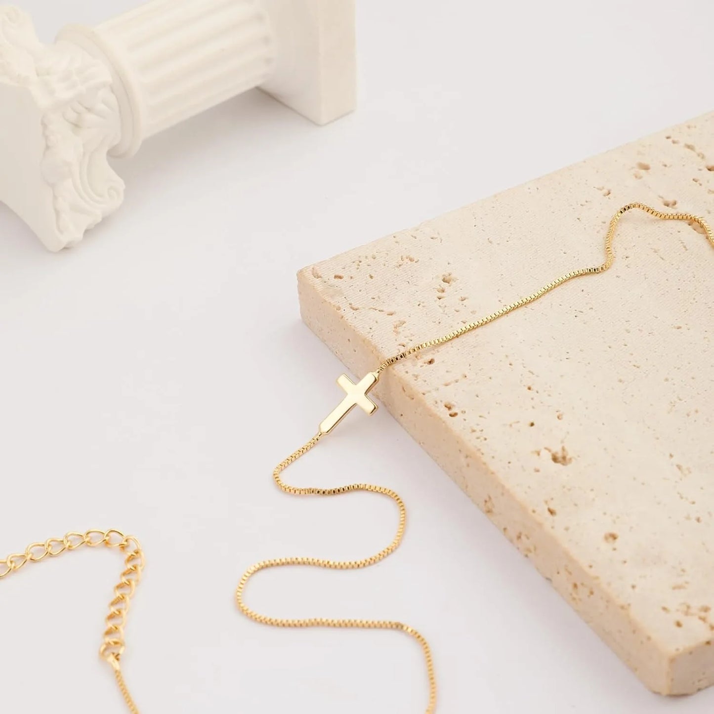 14K Gold Plated Cross Pendant Necklace – 38cm