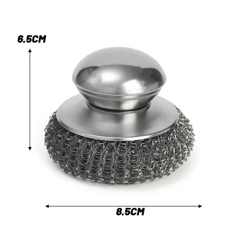 Heavy Duty Steel Pot Scrubber with Handle