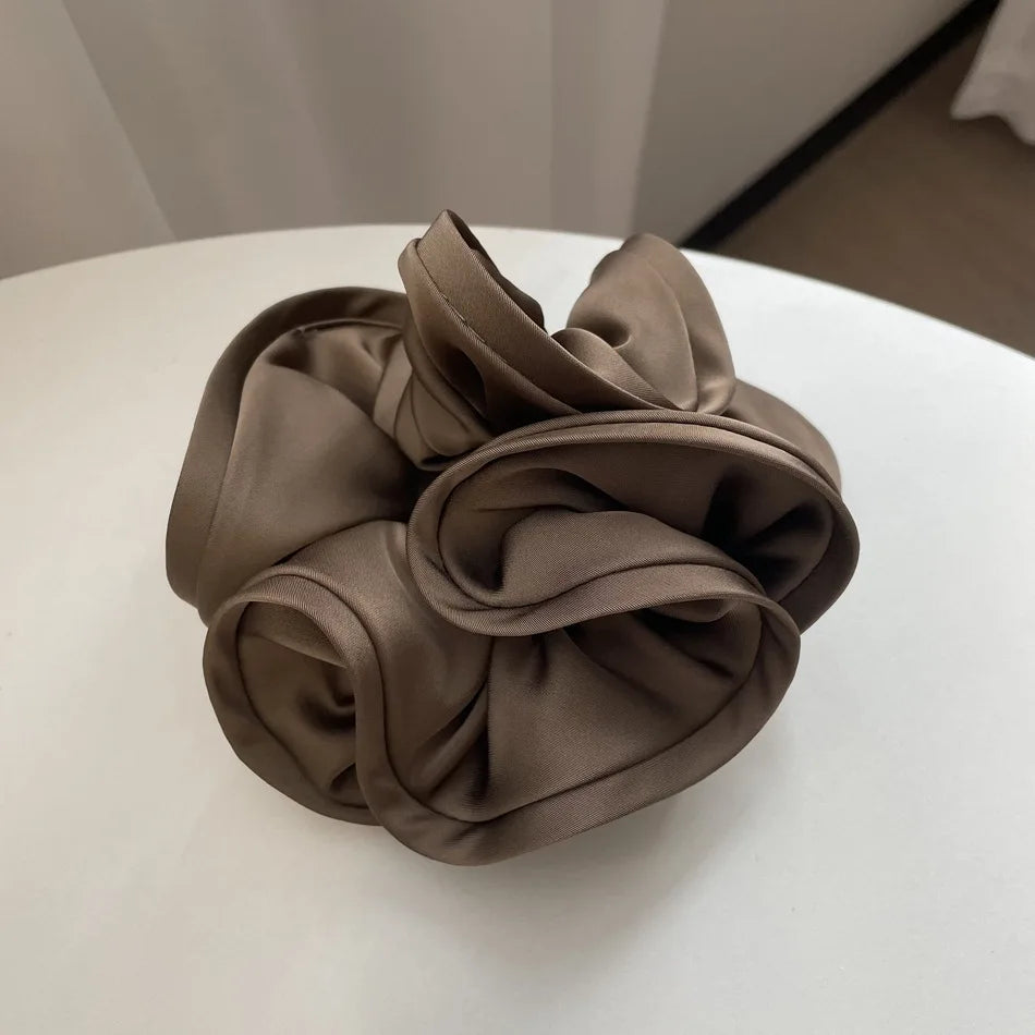 Korean Style Double Satin Silk Scrunchie – High-End Hair Accessory for Women