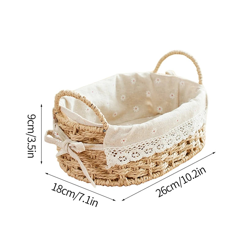 Wicker Storage Basket with Lid