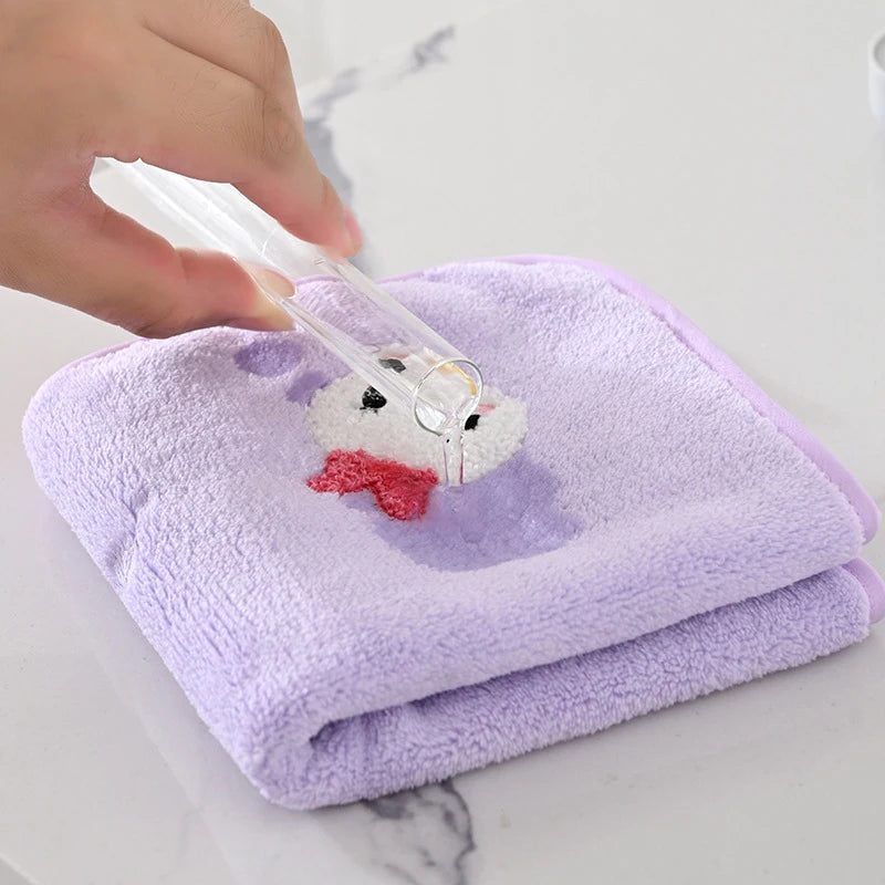 Disney 5-Pcs Face Towel Set – Soft Cotton Coral Velvet with Mickey & Minnie Design
