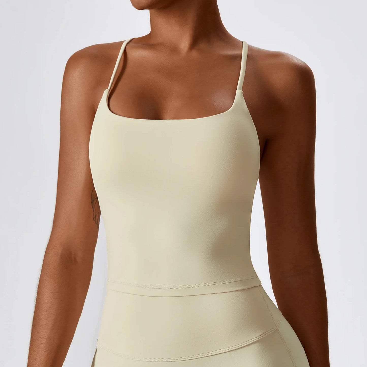 Women's Sleeveless Sports Top – Thin Compression Yoga Crop with Open Back (Available in Multiple Colors)