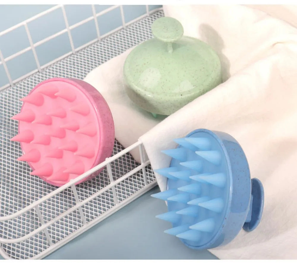Silicone Scalp Massager Shampoo Brush – Hair Washing & Head Scrubber Tool