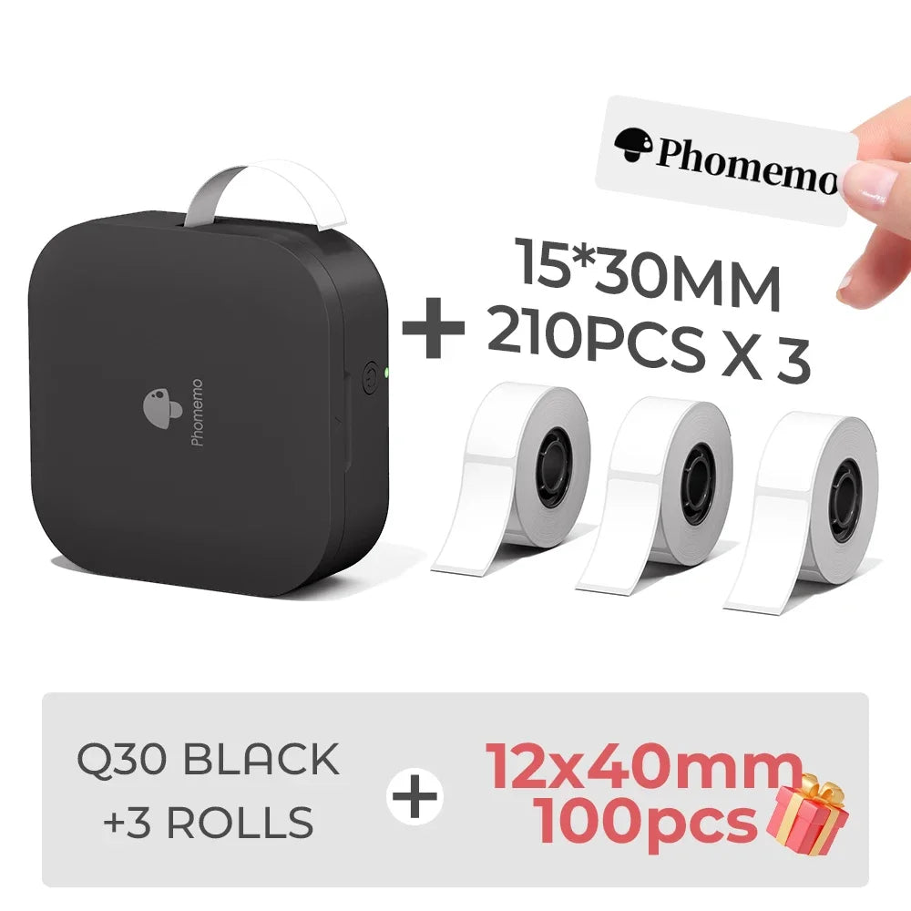 Phomemo Q30 Mini Portable Label Printer – Wireless Inkless Thermal Printing