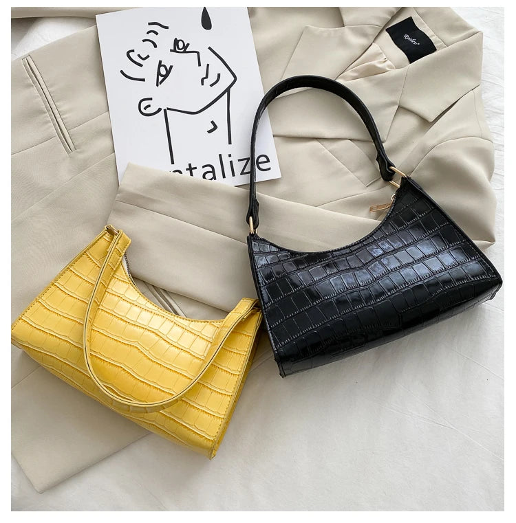 Classic Shoulder Bag for Women – Sleek Shiny PU Leather Tote