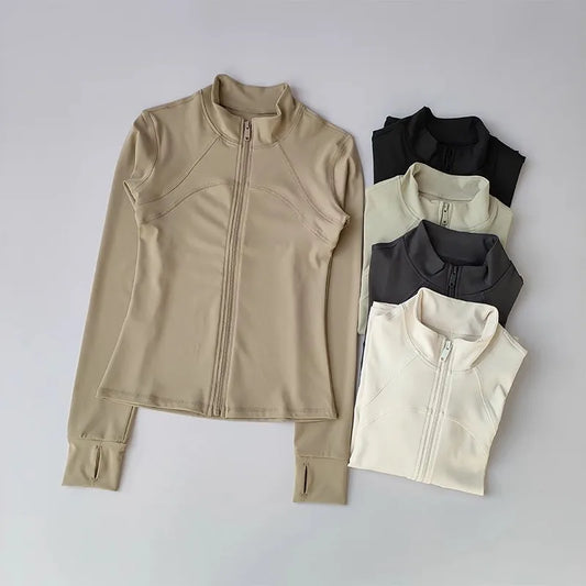 Women’s Quick-Drying Sports Jacket – Long Sleeve Fitness Training Top