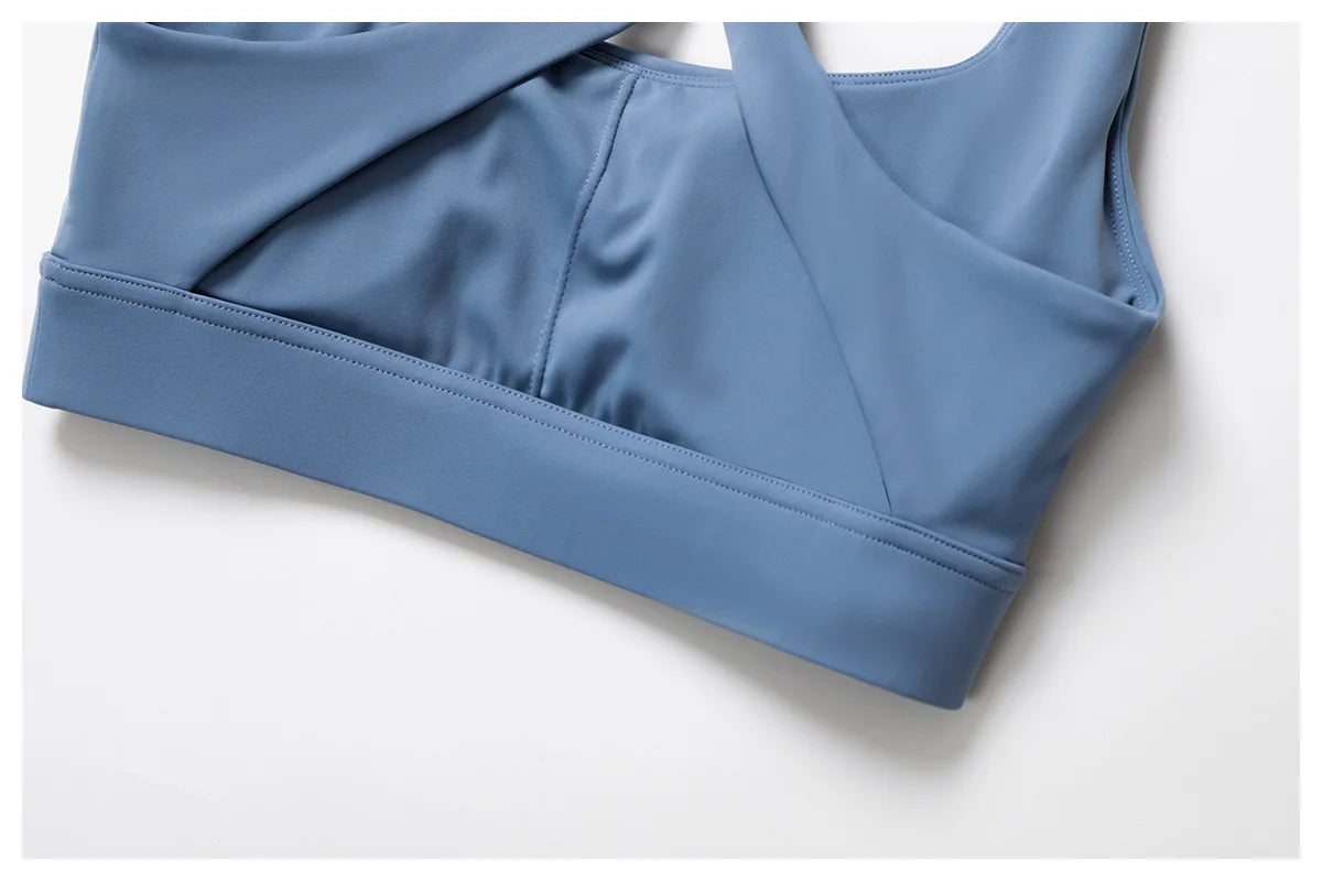 Women’s Cross-Back Sports Bra – High Support Crop Top for Yoga & Fitness (Multi Colors)