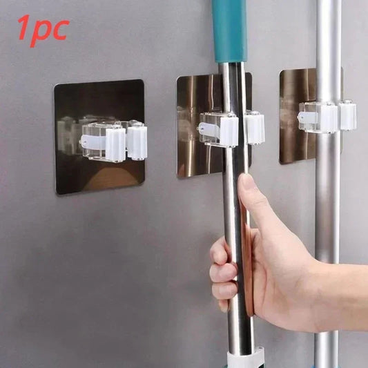 Adhesive Broom & Mop Holder – Wall Mount Hook
