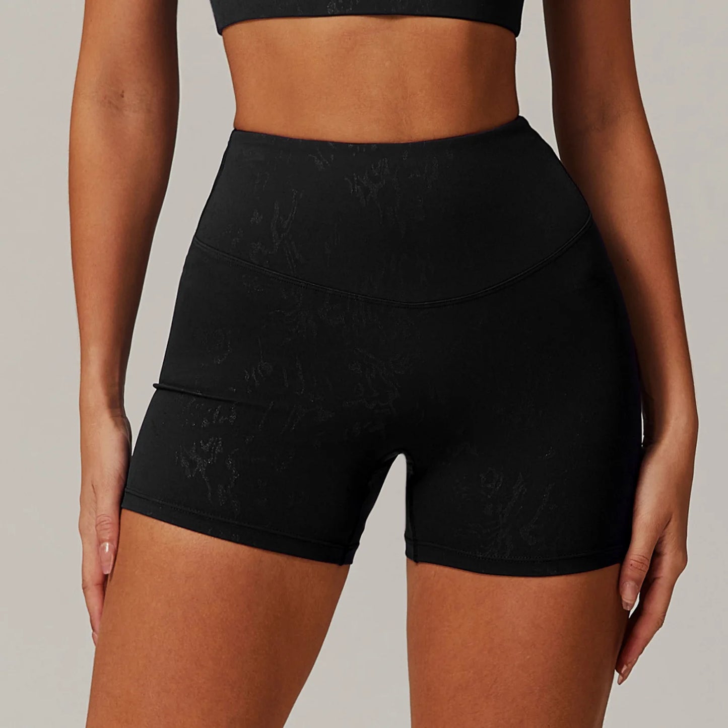 Printed High-Waist Push-Up Yoga Shorts – Multi Colors