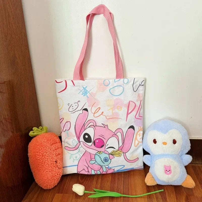 Stitch & Angel Canvas Tote Bag – Trendy & Practical