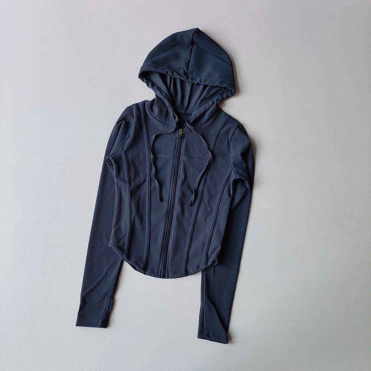 Women’s Cropped Hooded Sports Jacket – Zipper Long Sleeve Activewear