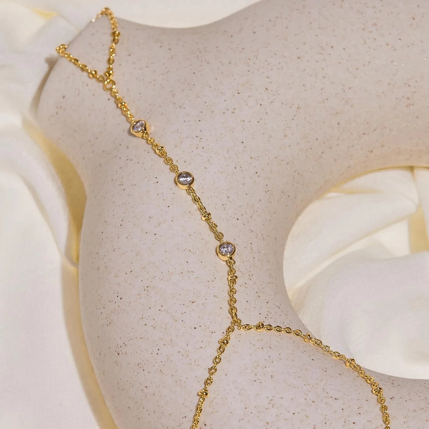 Elegant Gold/Silver Hand Chain Bracelet
