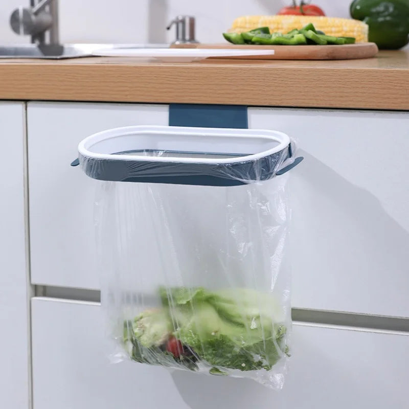 Hanging Trash Bag Holder – Cabinet Door Garbage Organizer