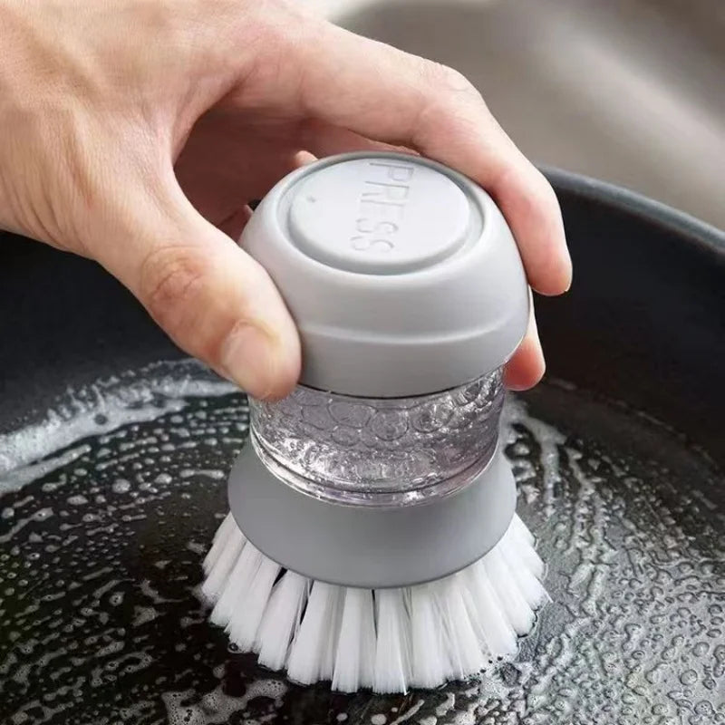 Soap Dispensing Dish Brush – With Holder Base