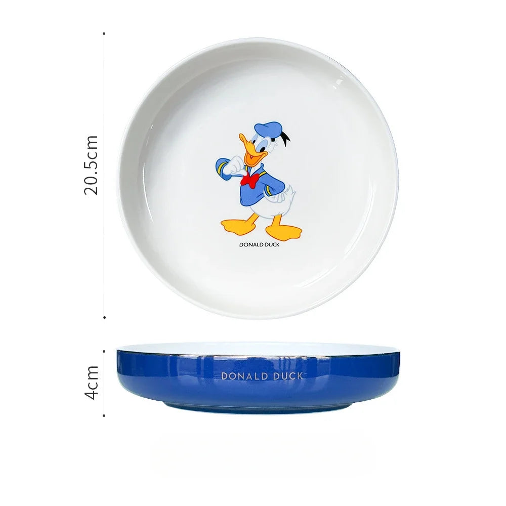 Disney Mickey Minnie Donald Ceramic Dinner Plate – High-Quality Cartoon Tableware