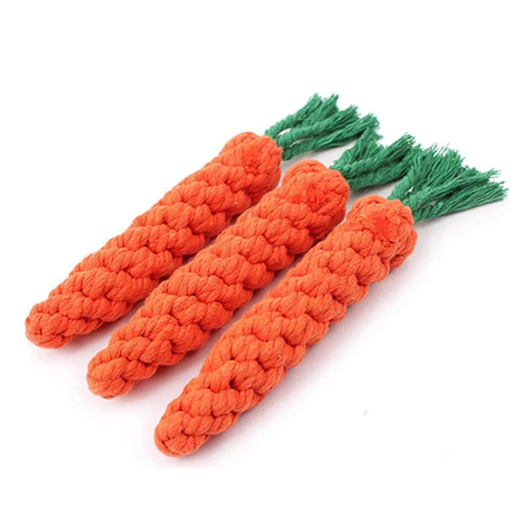 Cotton Rope Dog Chew Toy – Assorted Designs (Carrot, Bear, Rabbit & More)