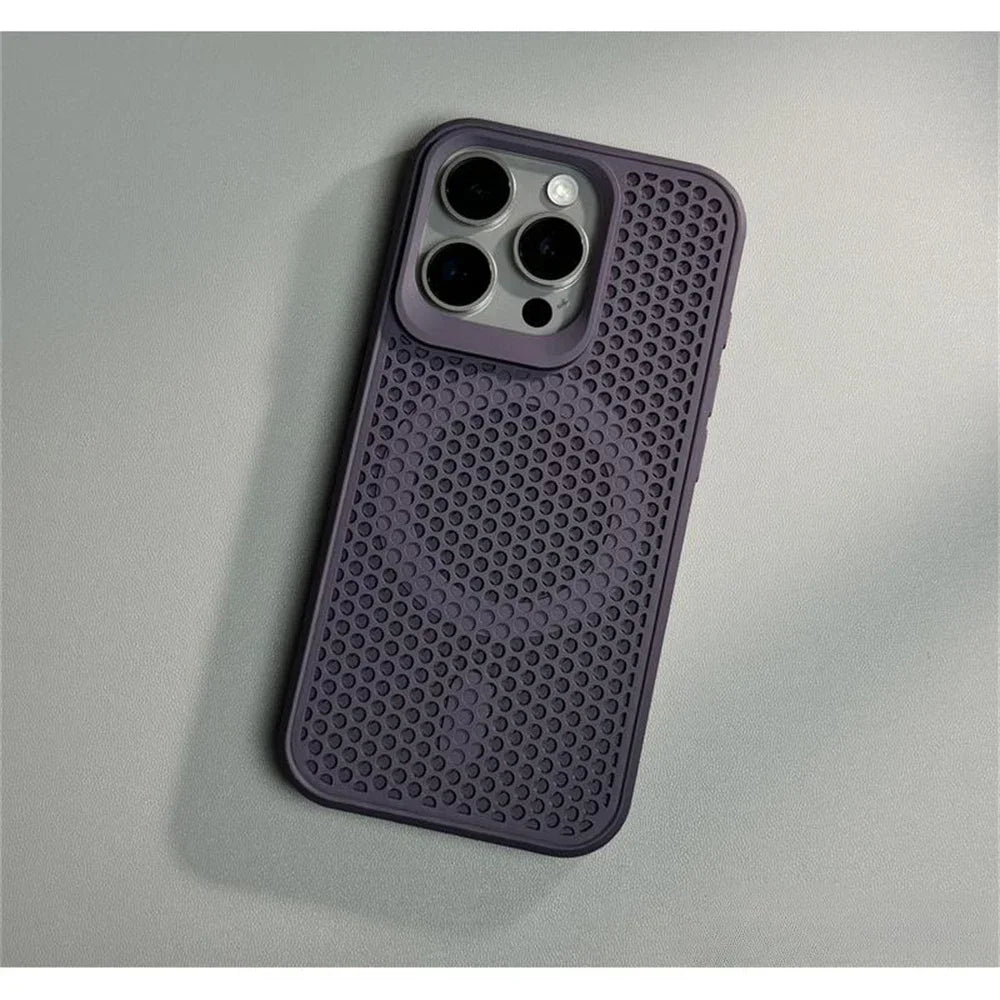 Luxury Matte Heat Dissipation Hole Magsafe Case for iPhone 12 to iPhone 16 Pro Max – Magnetic Wireless Charging PC Hard Cover