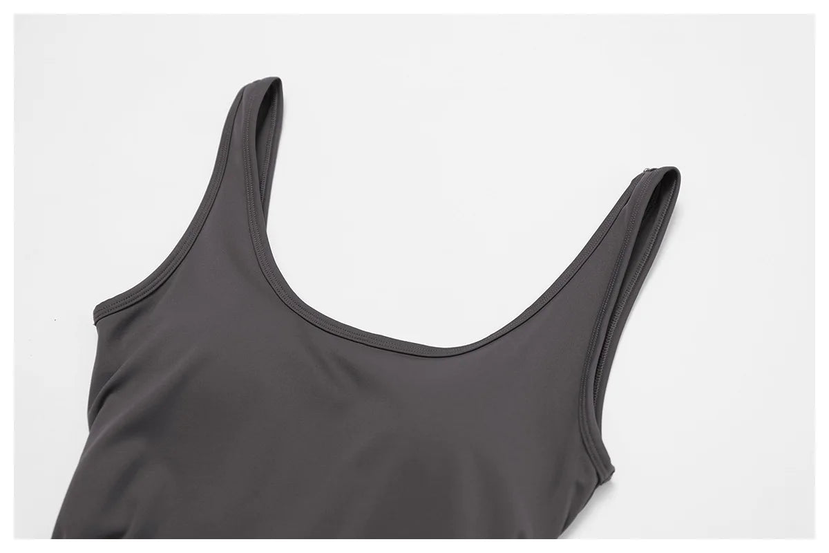 Women's V-Back Pocket Jumpsuit – Flared Leg Fitness Bodysuit