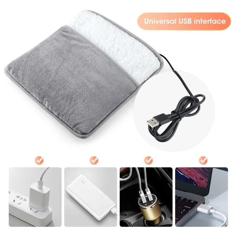 USB Foot Warmer – Portable Soft Plush Heating Pad for Winter