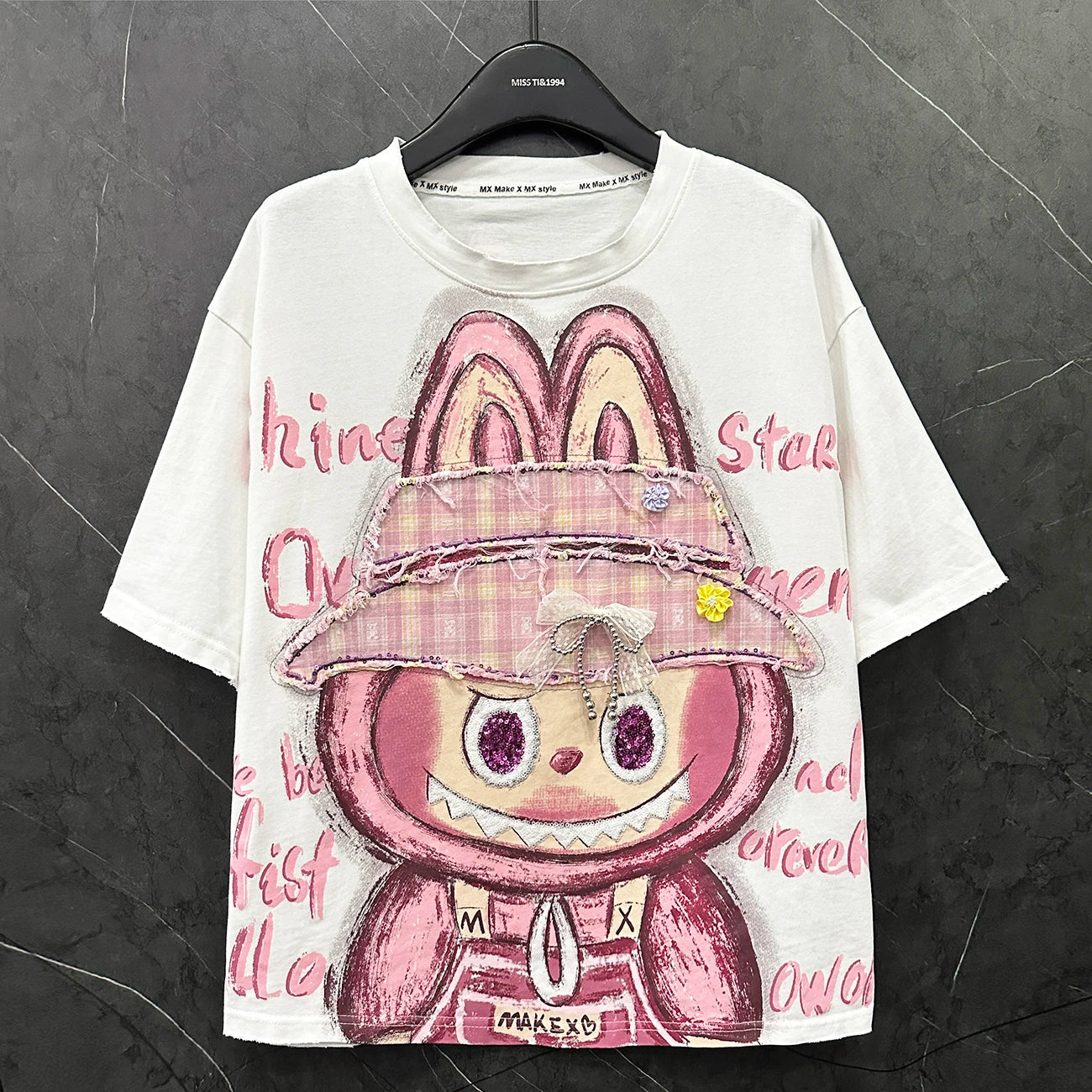 Embroidered Cartoon T-Shirt