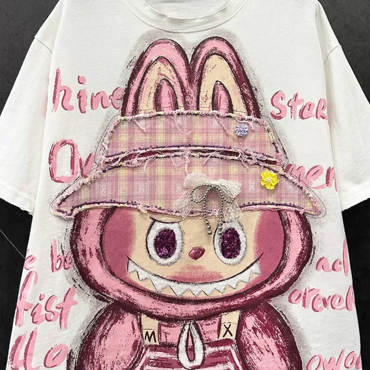 Embroidered Cartoon T-Shirt