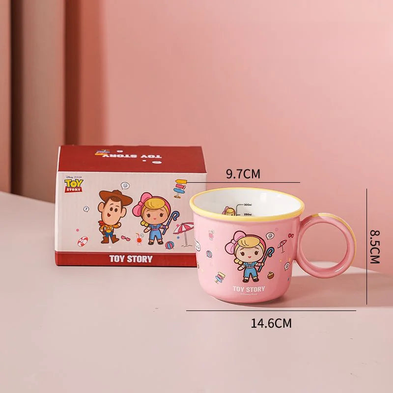 Disney Toy Story Cartoon Mug – Woody, Buzz Lightyear, Shepherdess Cute Kids Cup