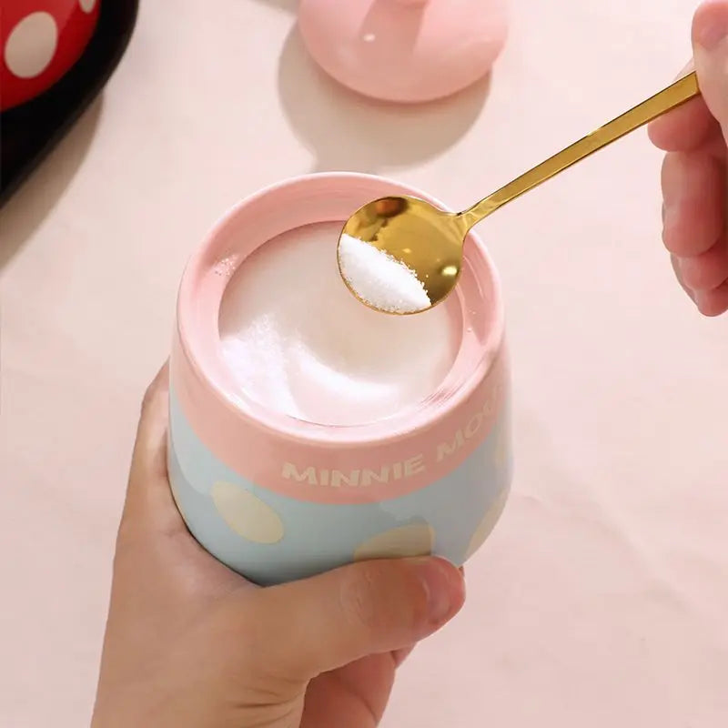 Cartoon Mickey/Minnie Seasoning Jar with Spoon