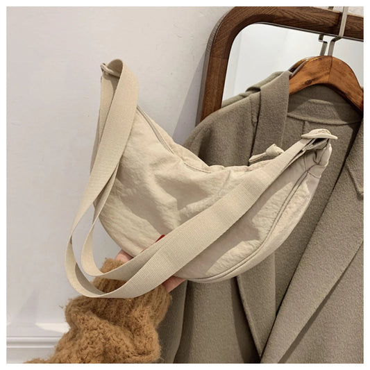 Casual Canvas Shoulder Bag – Large Capacity Crossbody Tote