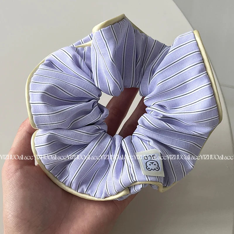 Large Korean Style Scrunchie – Candy Color Hair Tie for Bun or Ponytail
