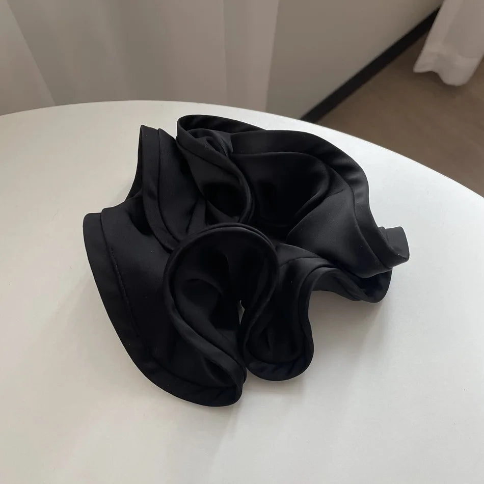 Korean Style Double Satin Silk Scrunchie – High-End Hair Accessory for Women
