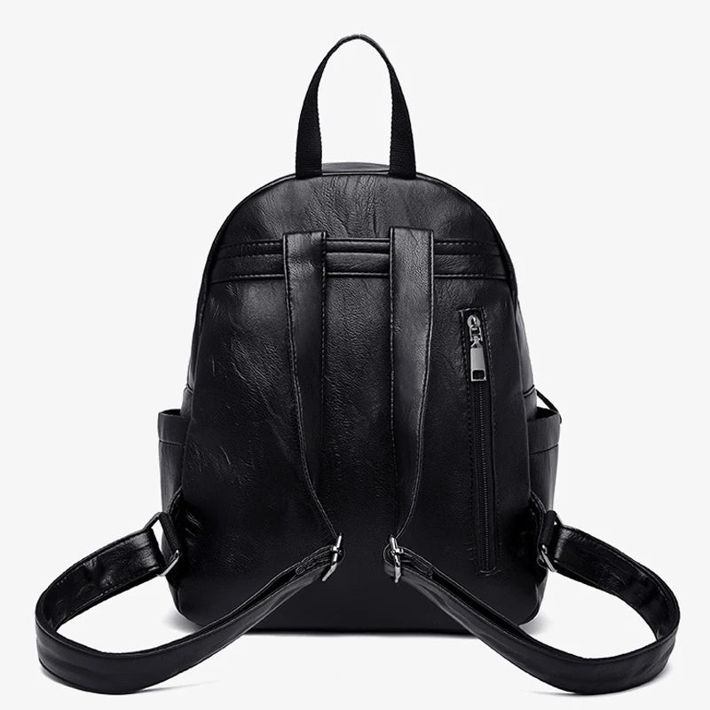 Women's Large Leather Backpack – Elegant and Spacious for Travel, School, and Daily Use
