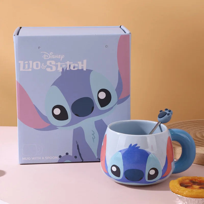 Disney Stitch Ceramic Mug with Spoon & Gift Box – Lilo & Stitch Coffee Cup