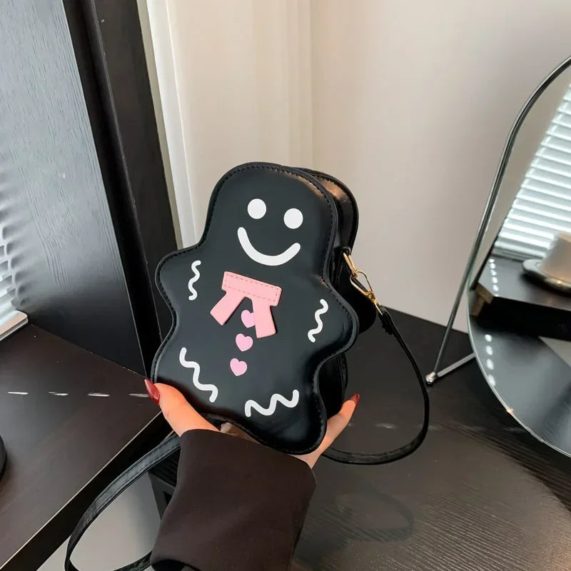 Gingerbread Man Cartoon Shoulder Bag – Fun Multi-Color Design