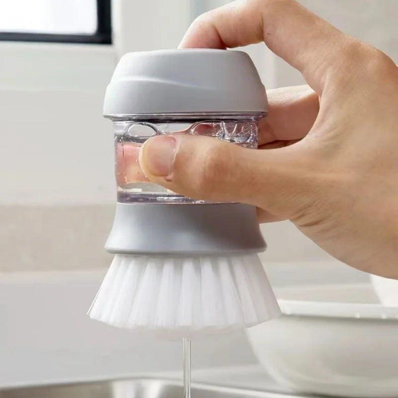 Soap Dispensing Dish Brush – With Holder Base