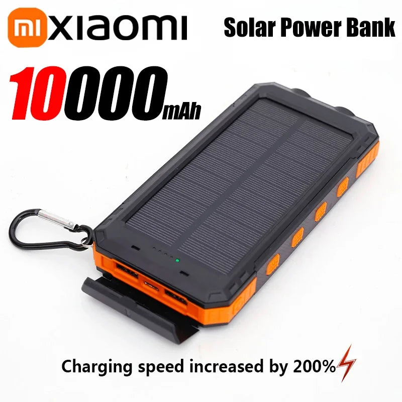 Solar Power Bank 50000mAh – Waterproof Fast-Charge Portable Charger with LED Flashlight