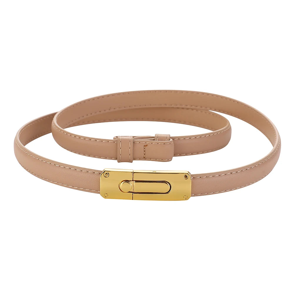 Elegant Thin Leather Adjustable Belt