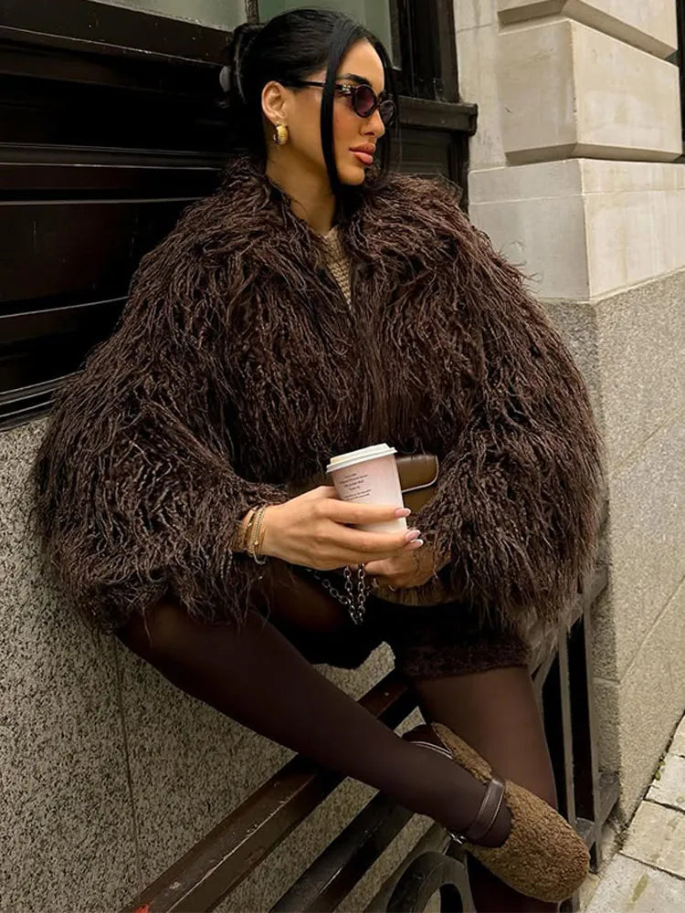 Luxury Winter Faux Fur Jacket – Korean Oversized Trendy Warm Coat