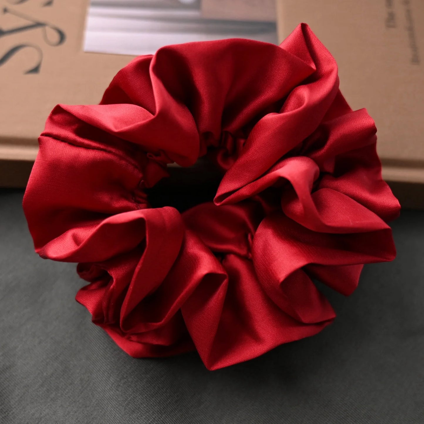 Korean Style Double Satin Silk Scrunchie – High-End Hair Accessory for Women