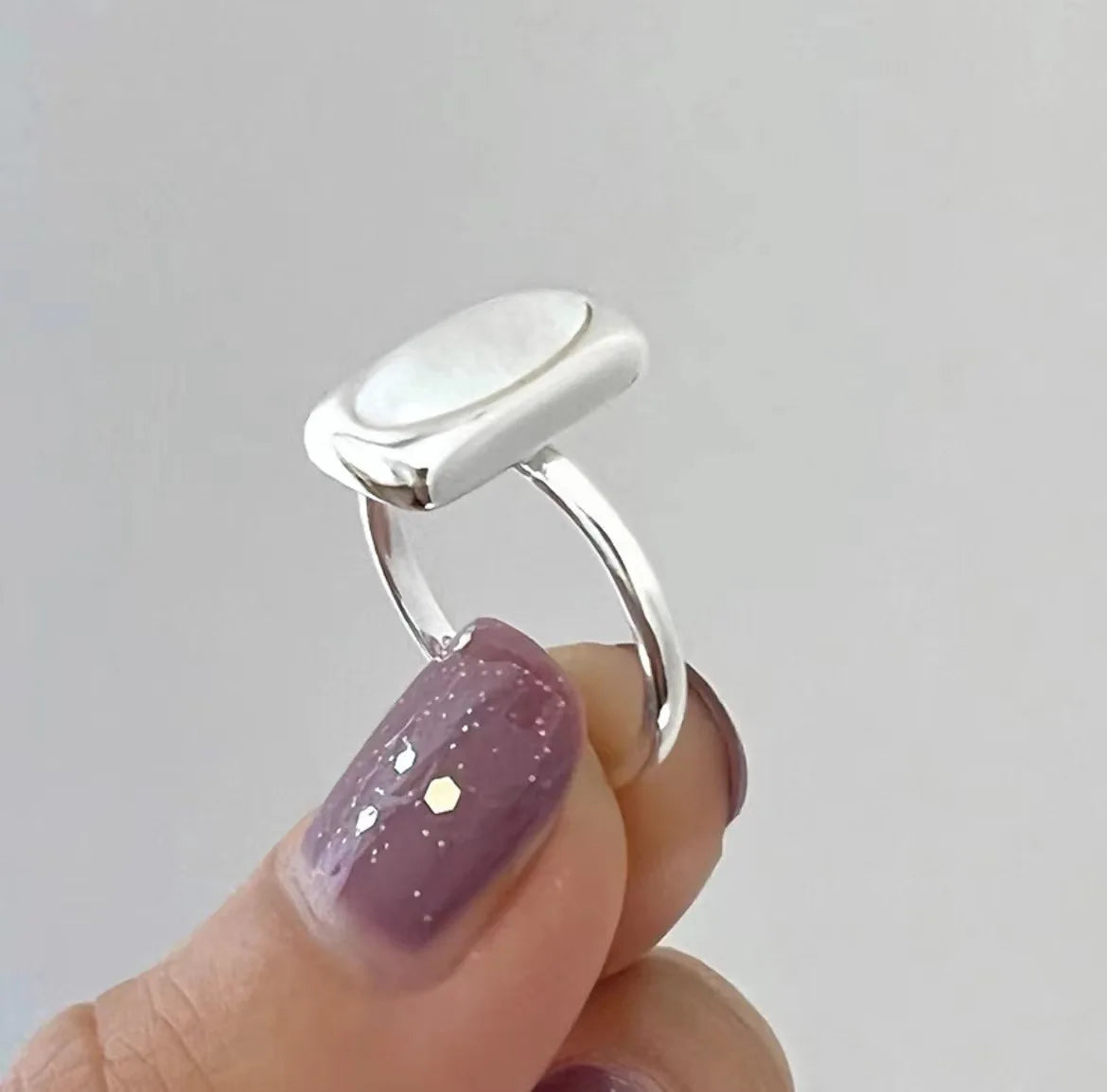 925 Sterling Silver Double-Line Geometric Ring