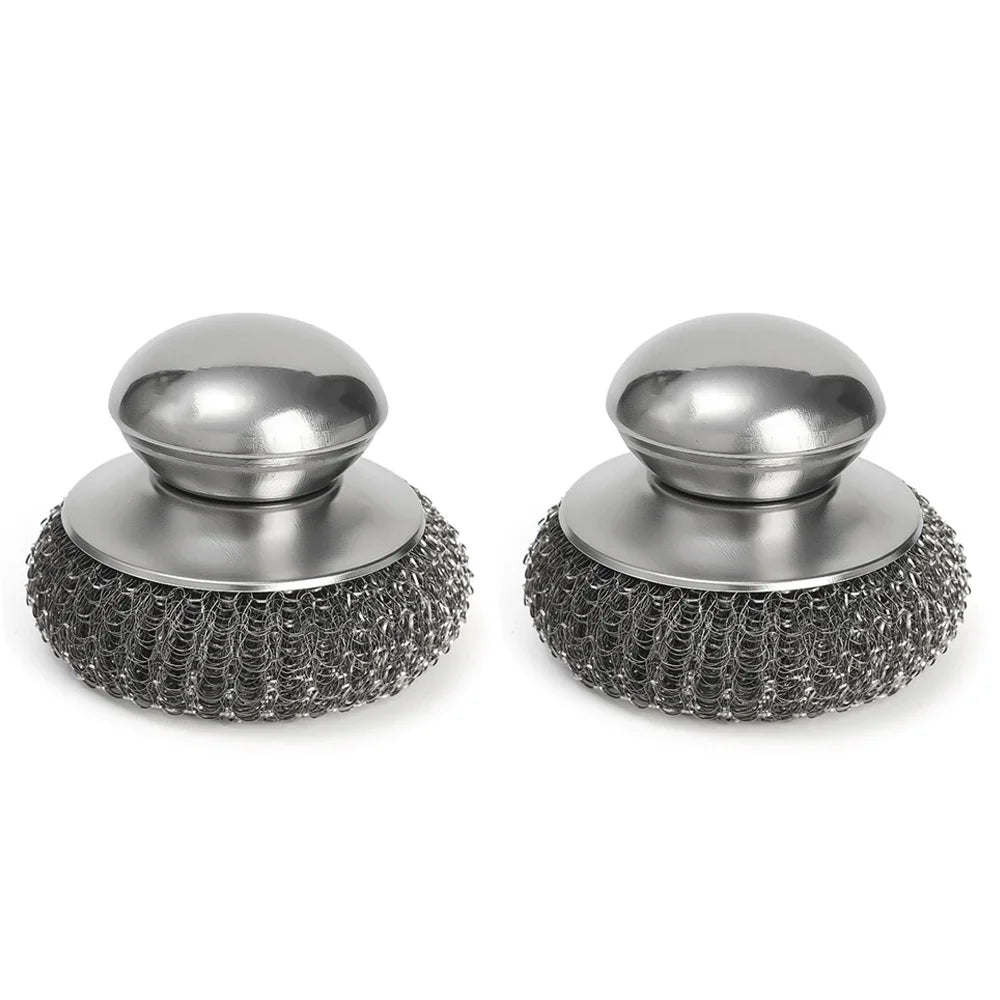 Heavy Duty Steel Pot Scrubber with Handle
