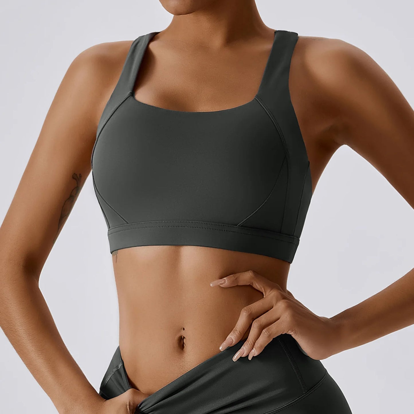 Cross Back Sports Bra – High Support Shockproof Yoga & Gym Crop Top (Multi Colors)