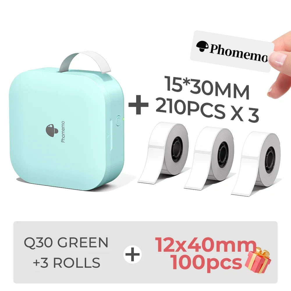 Phomemo Q30 Mini Portable Label Printer – Wireless Inkless Thermal Printing