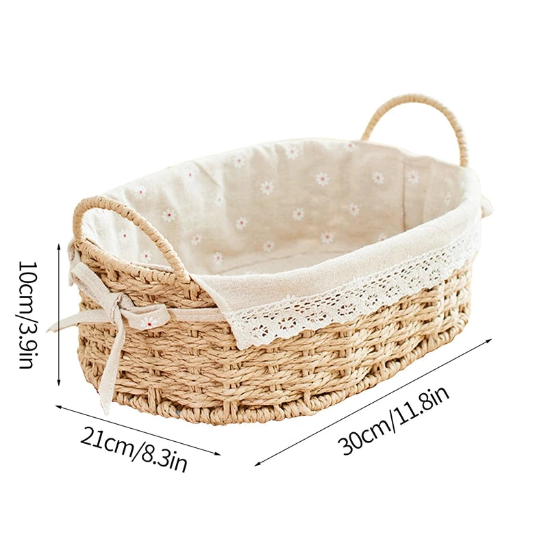 Wicker Storage Basket with Lid
