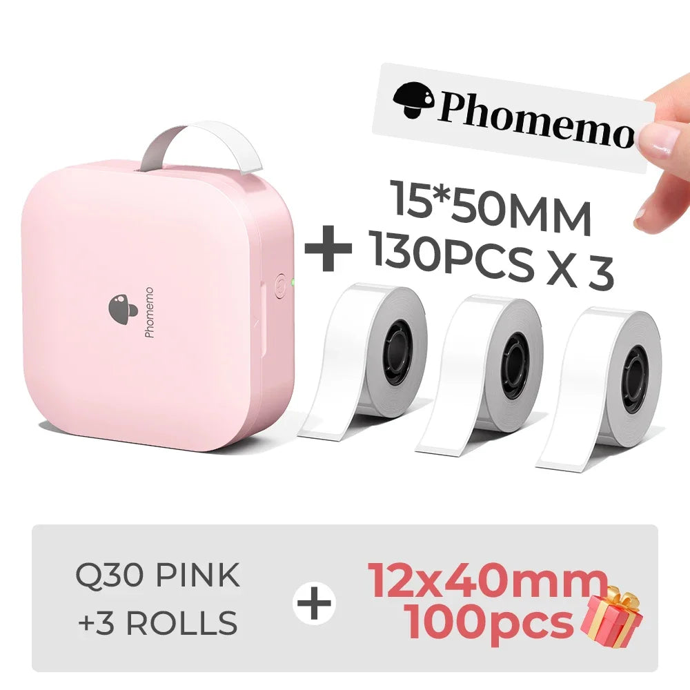 Phomemo Q30 Mini Portable Label Printer – Wireless Inkless Thermal Printing
