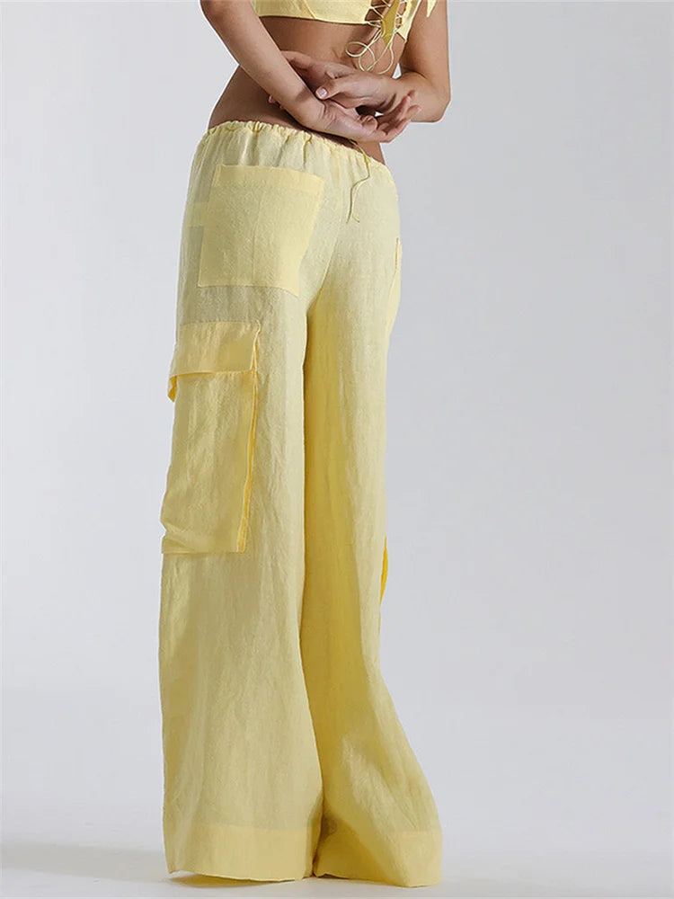 Loose Cargo Wide-Leg Pants