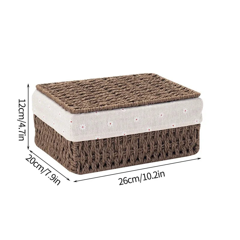 Wicker Storage Basket with Lid