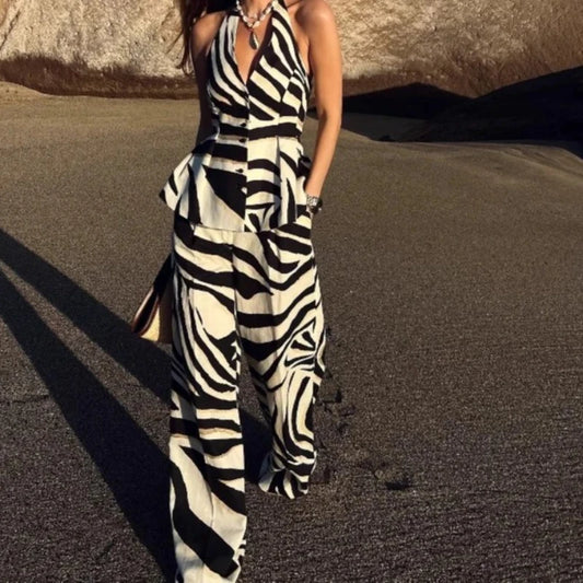 Zebra Print Two-Piece Set