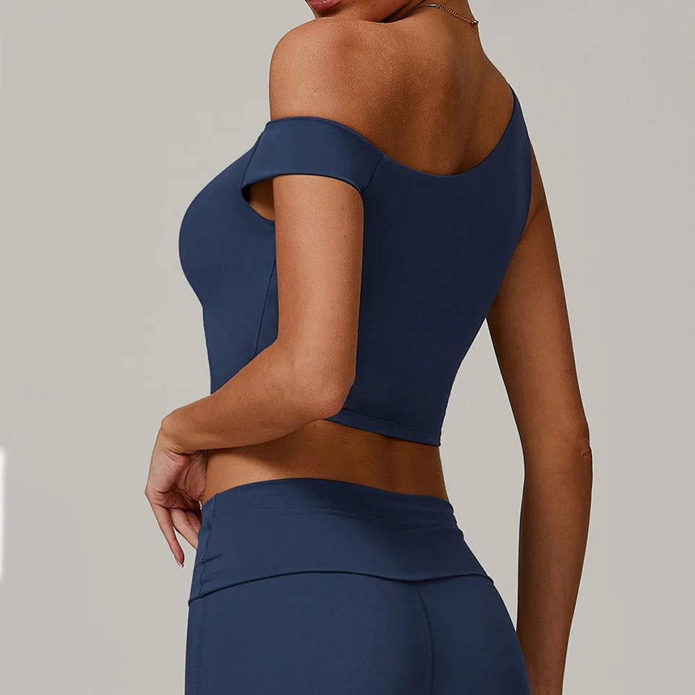 One-Shoulder Sports Bra Top for Women – Medium Support Yoga & Fitness (Multi Colors)