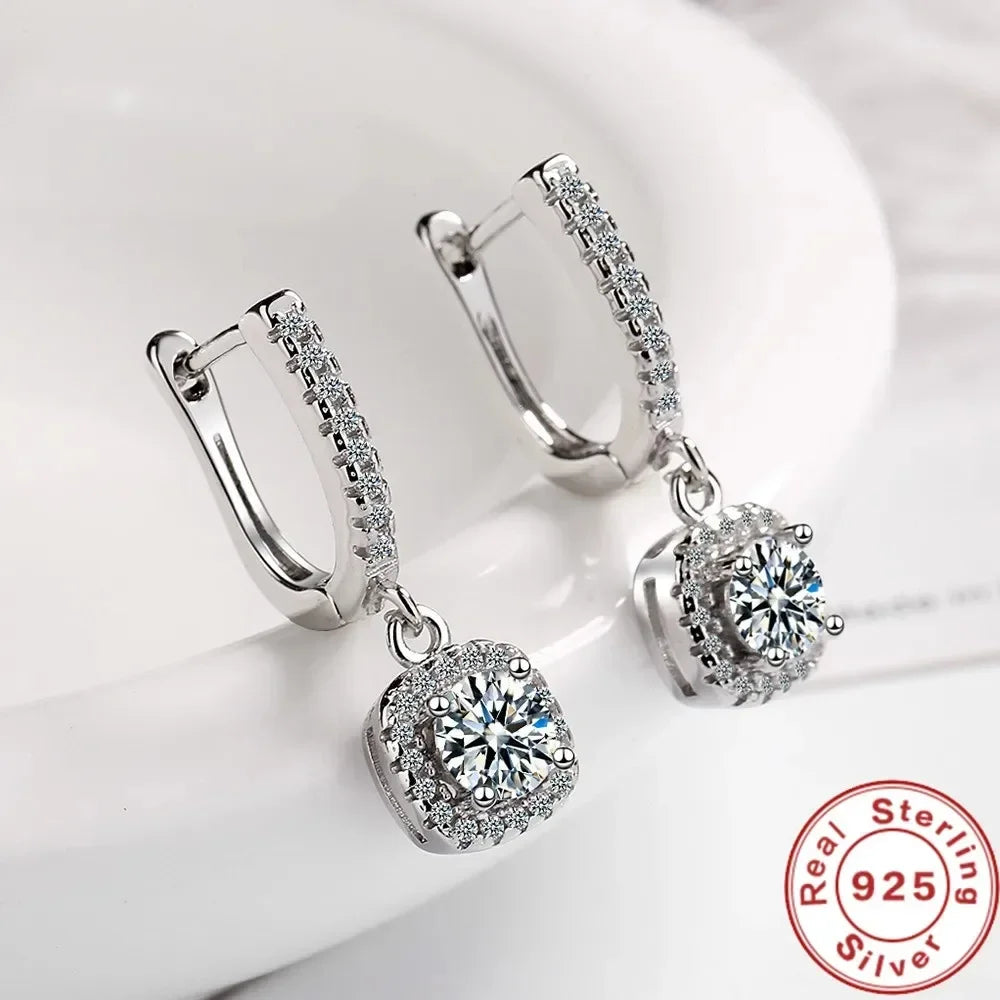 Elegant 2CT Moissanite Hoop Earrings – Silver or Gold Plated