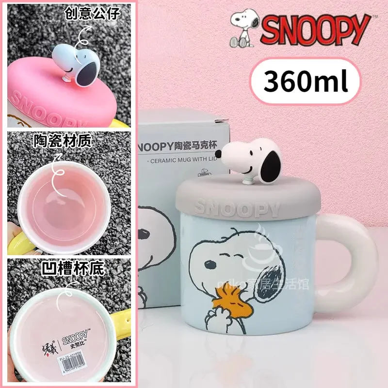 Snoopy Ceramic Milk Cup with Lid